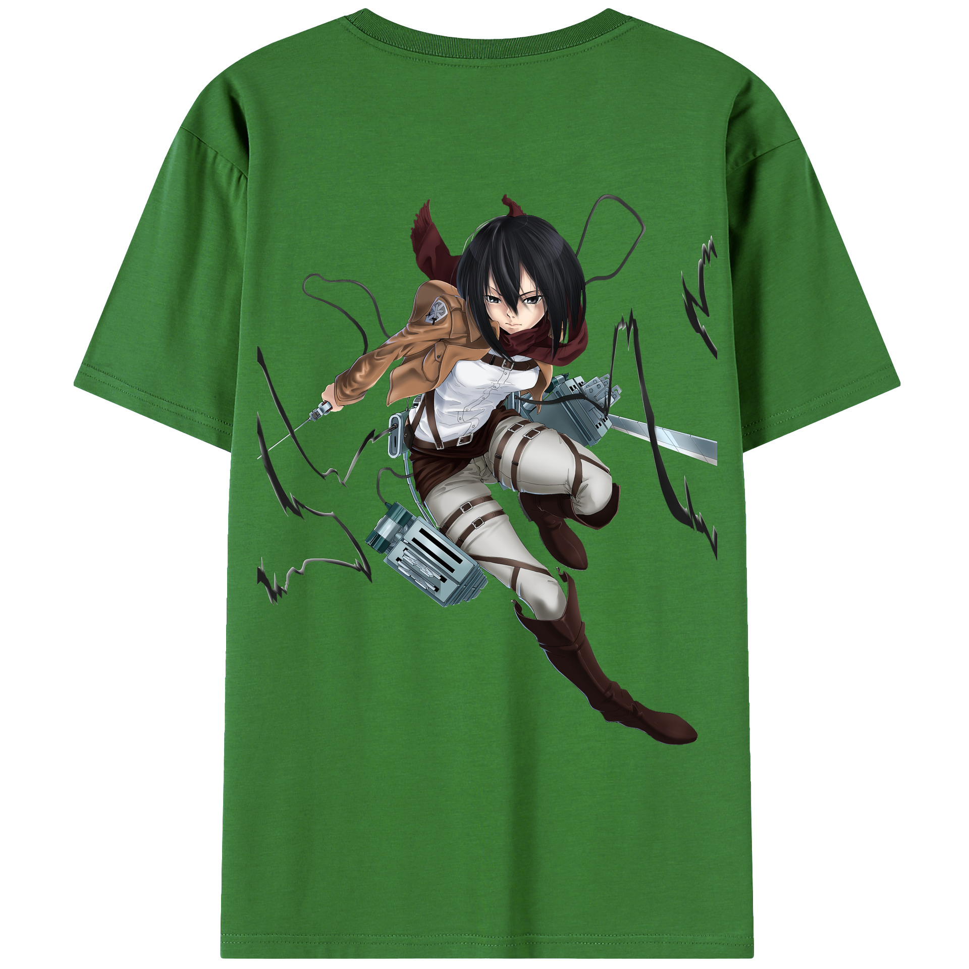 （画像用） 進撃の巨人 ミカサ·アッカーマン Attack on Titan Mikasa Ackerman レディース半袖Tシャツ(バックプリント)